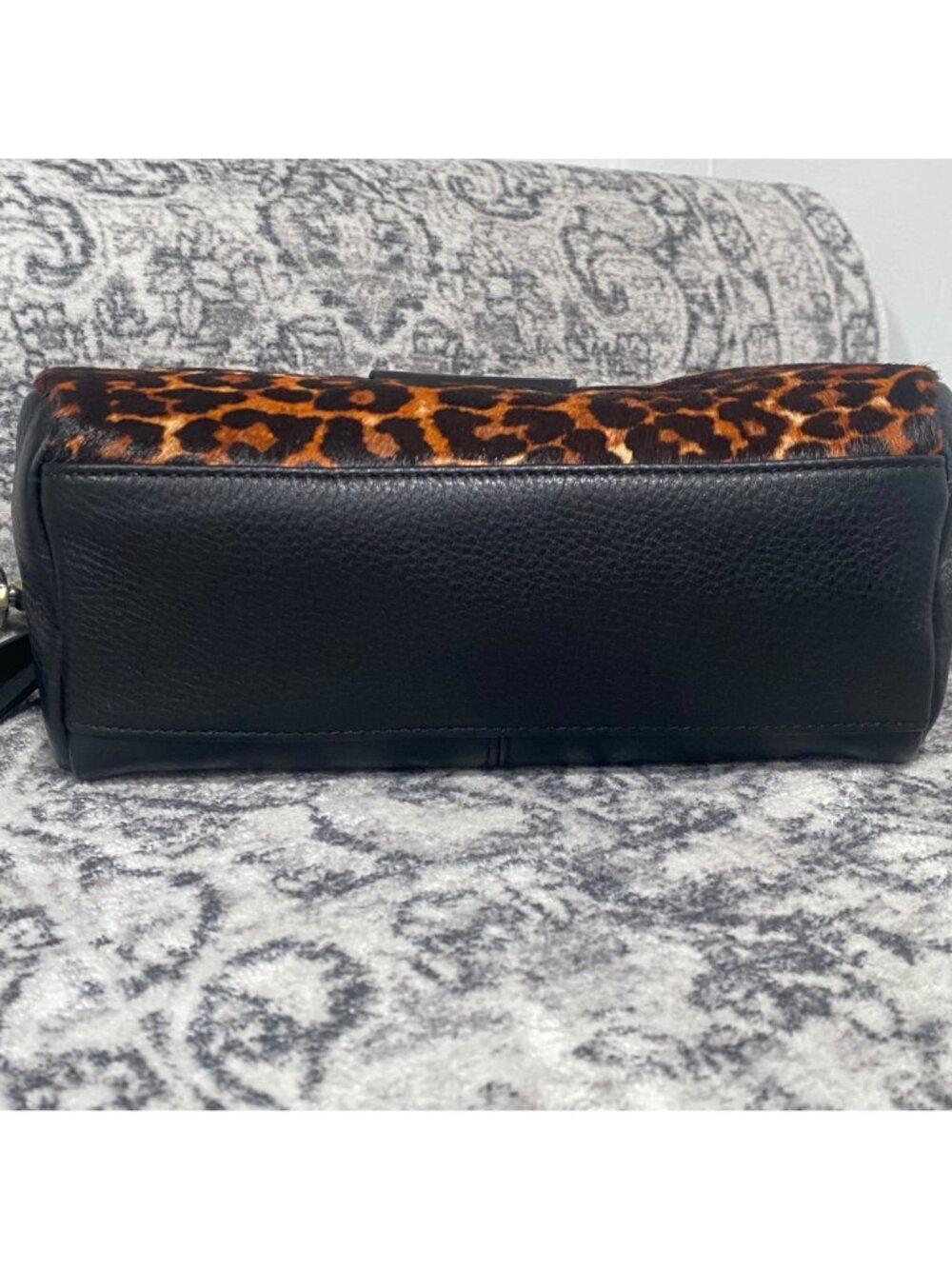 NEW HOBO Sheila Genuine Calf Hair & Leather Leopard Satchel - Picture 5 of 9